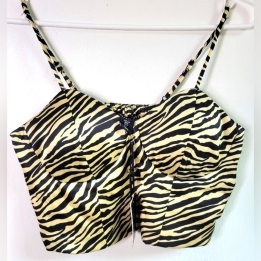 COPY - Sincerely Jules zebra print cropped cami size large